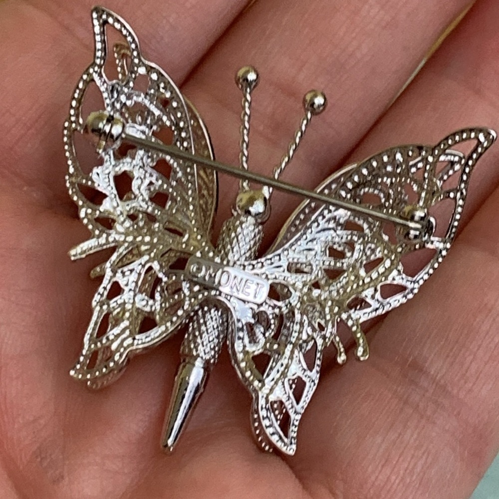 Monet | Vintage NWT Silver 3 D Butterfly Brooch Pin - Picture 11 of 11